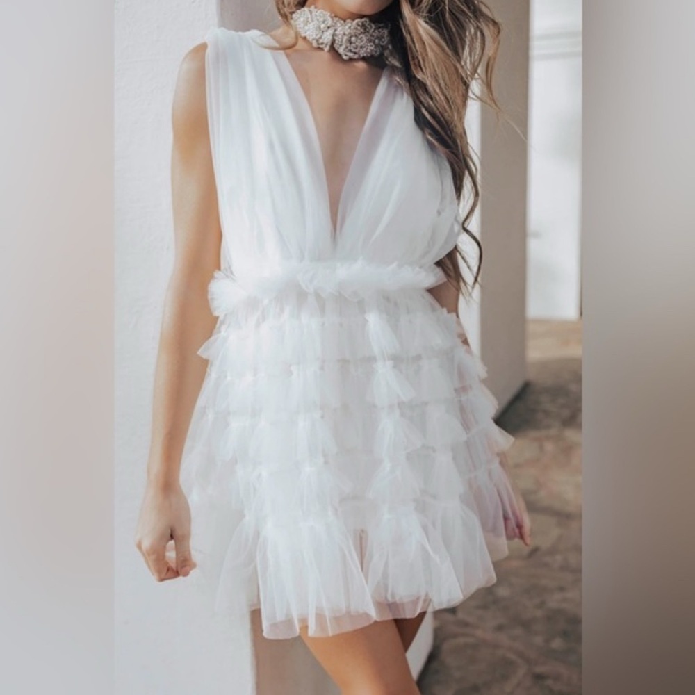 Untamed Petals Bridal Cocktail Mini Dress